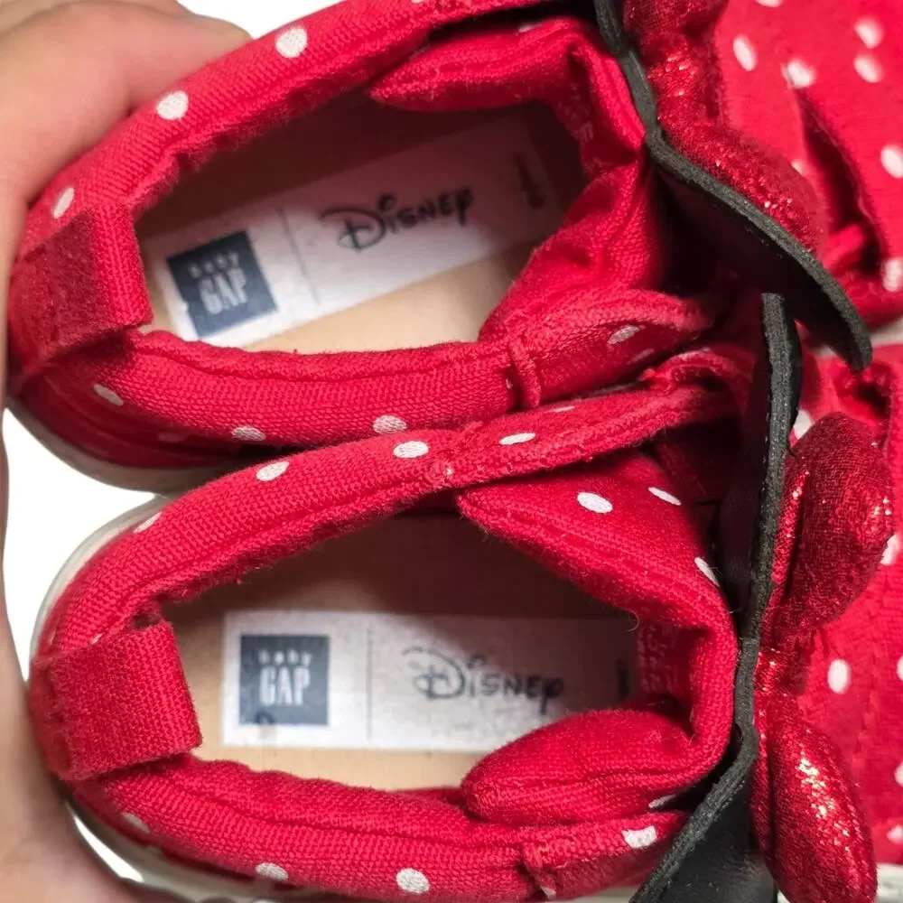 Gap Disney Minnie Mouse Shoes Toddler 7 EUR 24 Red Polka Dot High Top Sneakers